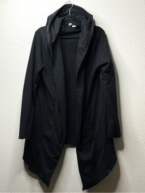 Men’s Black Hooded Drape Sweater